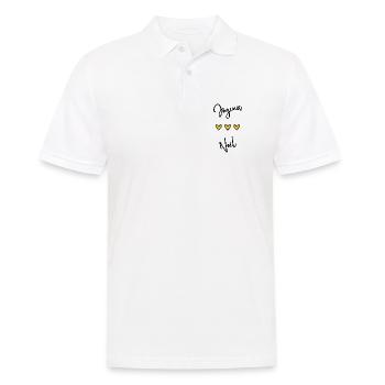 WEIHNACHTEN. FROHE WEIHNACHTEN. FROHE WEIHNACHTEN. WEIHNACHTSMANN - Männer Poloshirt - Weiß - Vorne - Kai (181cm)