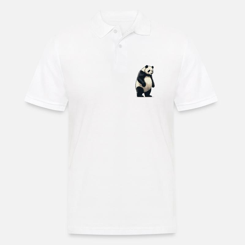 Panda - Männer Poloshirt - Weiß