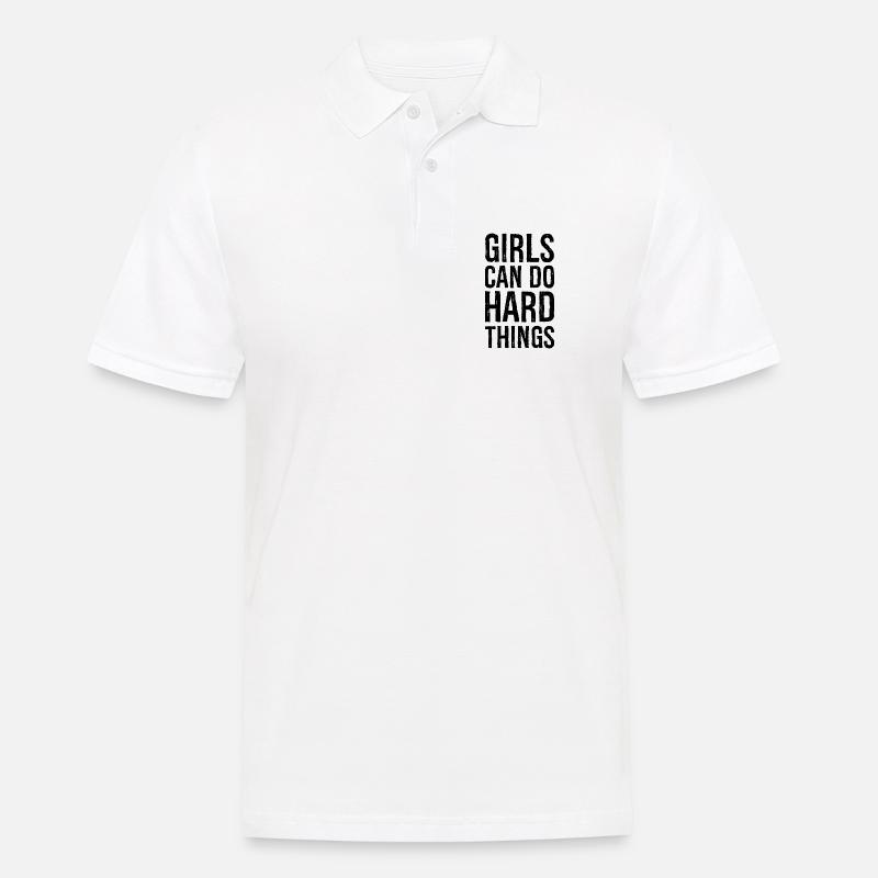 Mädchen können harte Dinge tun - Männer Poloshirt - Weiß