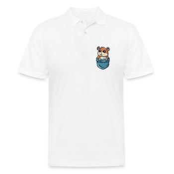 Hamster in der Tasche süßes und lustiges Geschenk - Männer Poloshirt - Weiß - Vorne - Kai (181cm)