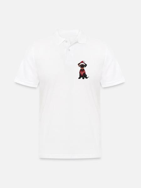 Dobermann Hund Weihnachten Xmas - Männer Poloshirt - Weiß