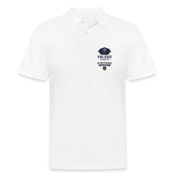 Polizist im Ruhestand – Polizeimütze Rente Spruch - Männer Poloshirt - Weiß - Vorne - Kai (181cm)