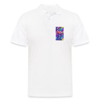 Flamingo - Männer Poloshirt - Weiß - Vorne - Kai (181cm)