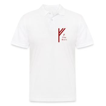 Fehu Rune Complete Red – Viking Futhark Norse - Polo Homme - blanc - Devant - Kai (181cm)