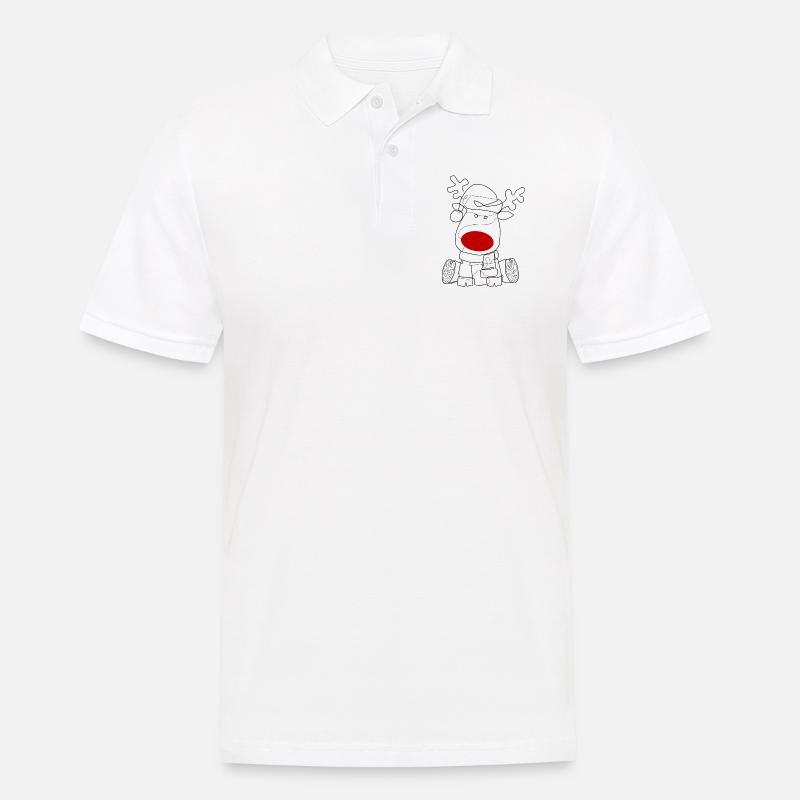 rudolph black - Männer Poloshirt - Weiß