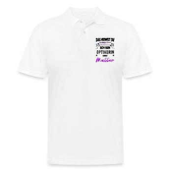 Das nennst du Stress ich bin Optikerin - schwarz - Männer Poloshirt - Weiß - Vorne - Kai (181cm)