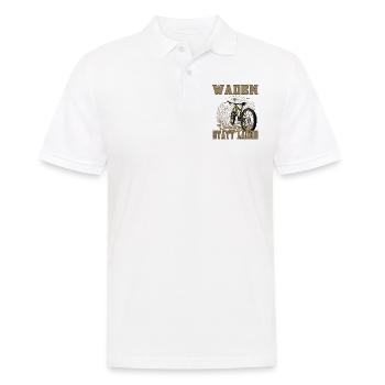 Waden statt Laden Mountainbike Mountainbiking - Männer Poloshirt - Weiß - Vorne - Kai (181cm)