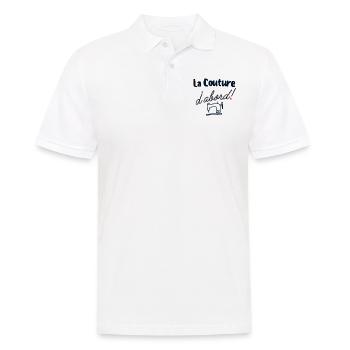 Zuerst nähen - Männer Poloshirt - Weiß - Vorne - Kai (181cm)