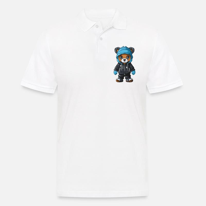 Bär Winter Comic Niedlich - Männer Poloshirt - Weiß