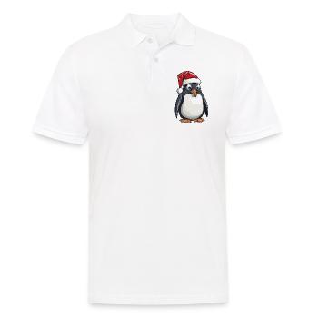 Pingouin Noël Animal Portrait Noël - Polo Homme - blanc - Devant - Kai (181cm)