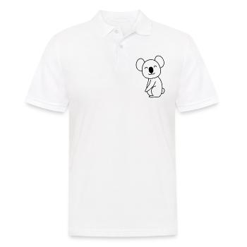 Koala Comic Tier - Männer Poloshirt - Weiß - Vorne - Kai (181cm)