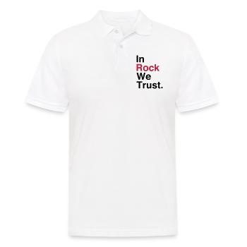 In Rock We Trust. - Men's Polo Shirt - white - Front - Kai (181cm)