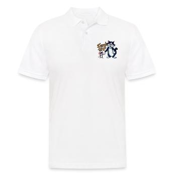 Freunde für immer Katze und Maus Freundschaft - Männer Poloshirt - Weiß - Vorne - Kai (181cm)