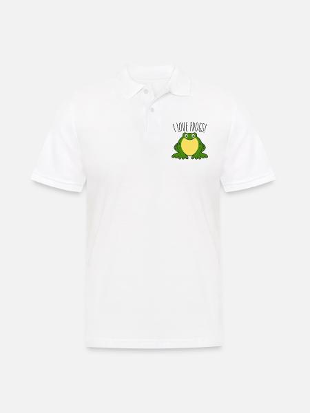 I love Frogs - Men's Polo Shirt - white