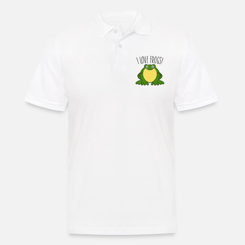 I love Frogs - Männer Poloshirt - Weiß
