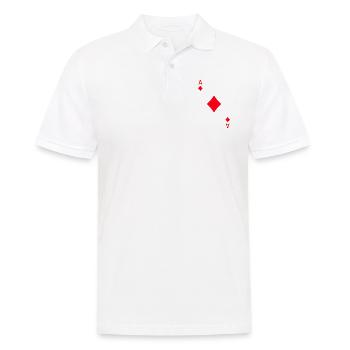 Spielkarte Karo Ass Kartenspiel Karneval Fasching - Männer Poloshirt - Weiß - Vorne - Kai (181cm)