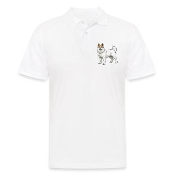Akita Hund Tier - Männer Poloshirt - Weiß - Vorne - Kai (181cm)