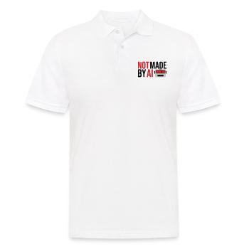 Not made by AI - Men's Polo Shirt - white - Front - Kai (181cm)