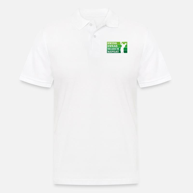 Swing Swear Search Repeat - Männer Poloshirt - Weiß