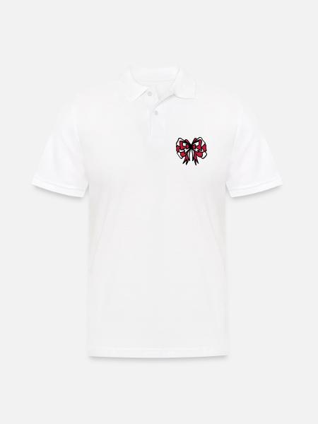 Strik rood & wit / rood & wit strik - kleurrijk - Mannen poloshirt - wit