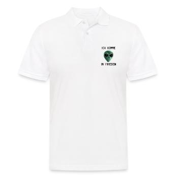Alien - Ich komme in Frieden - Männer Poloshirt - Weiß - Vorne - Kai (181cm)
