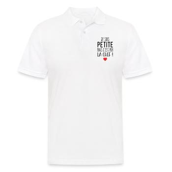 Je suis petite mais c'est moi la chef - Men's Polo Shirt - white - Front - Kai (181cm)