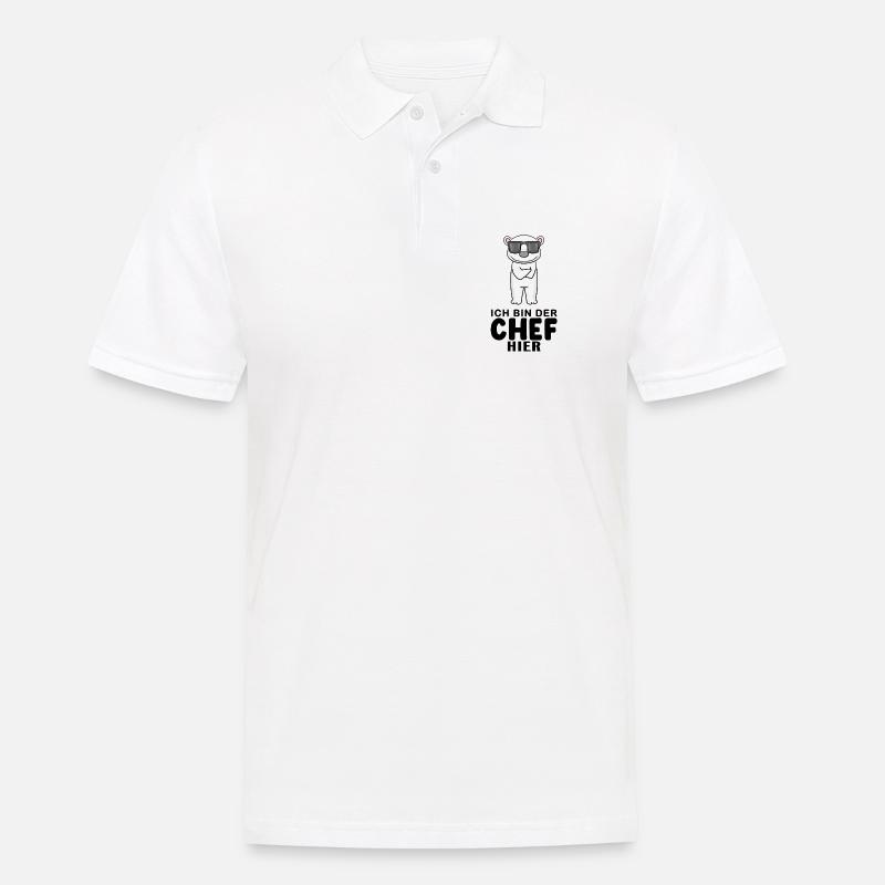 Chef Spruch mit Eisbär Motiv - Männer Poloshirt - Weiß