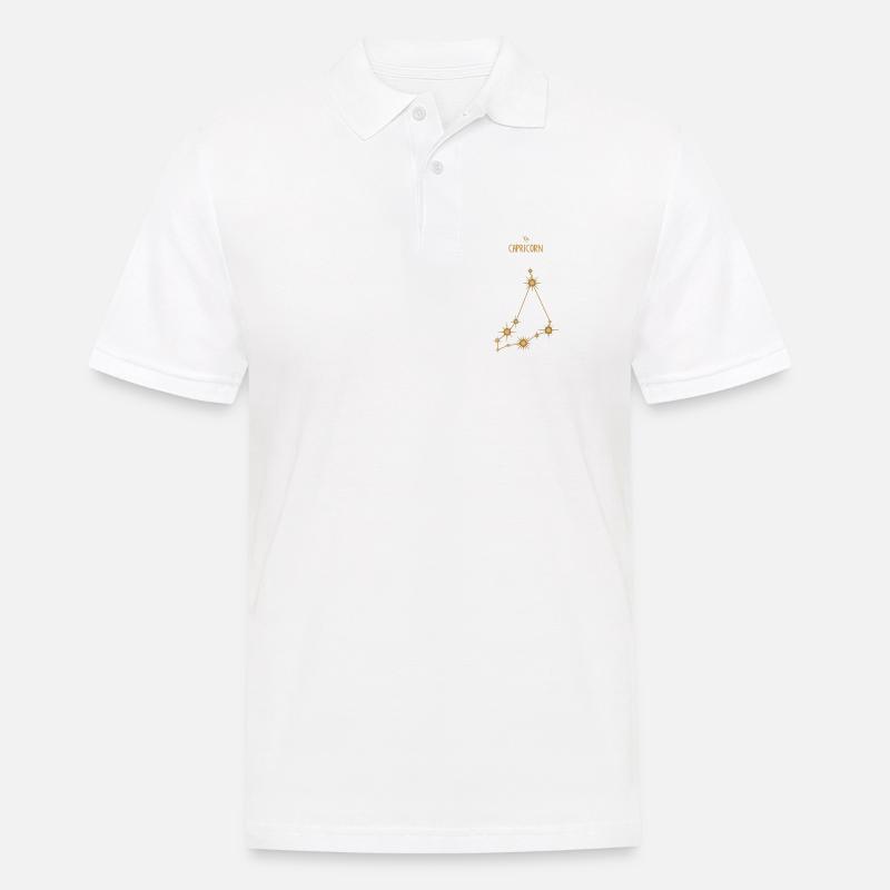 Steinbock Sternzeichen Sternbild Sternbild Golden - Männer Poloshirt - Weiß