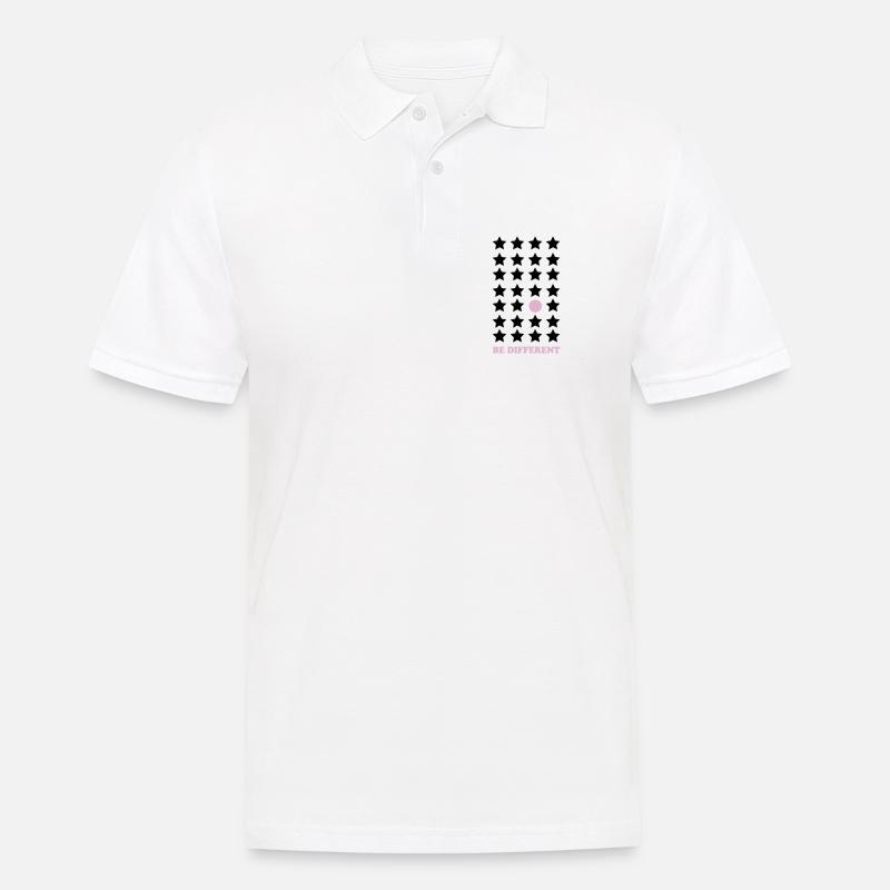 Sei Anders – Pastellpunkt Be Different - Männer Poloshirt - Weiß