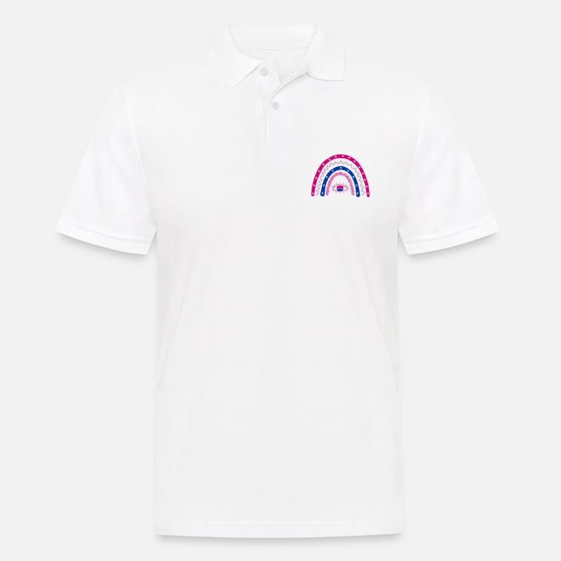 Bisexualité Drapeau Rainbow Bi Pride - Polo Homme - blanc