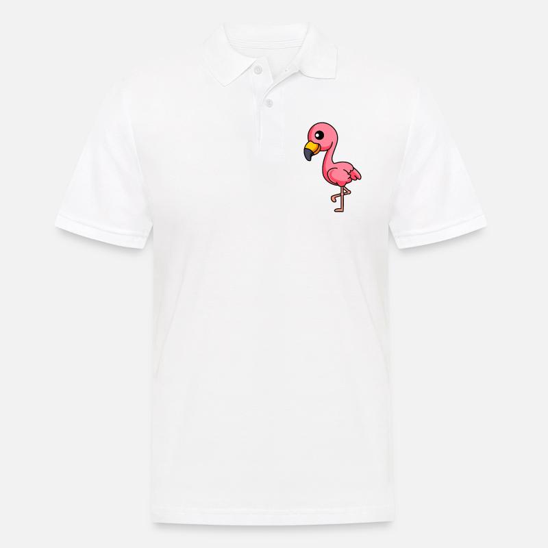 Flamingo Comic Tier - Männer Poloshirt - Weiß