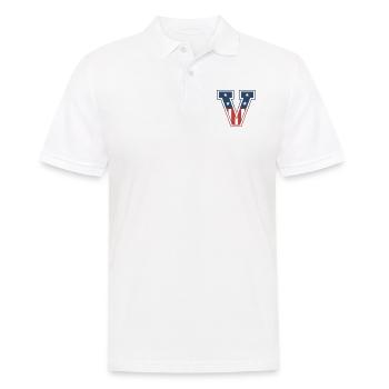 Buchstabe V USA - Männer Poloshirt - Weiß - Vorne - Kai (181cm)