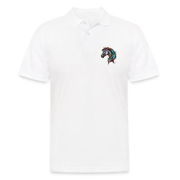 Pferd Porträt Bunt - Männer Poloshirt - Weiß - Vorne - Kai (181cm)
