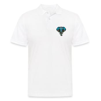 Elefant Porträt Bunt - Männer Poloshirt - Weiß - Vorne - Kai (181cm)