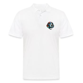 Beagle Hund Porträt Bunt - Männer Poloshirt - Weiß - Vorne - Kai (181cm)