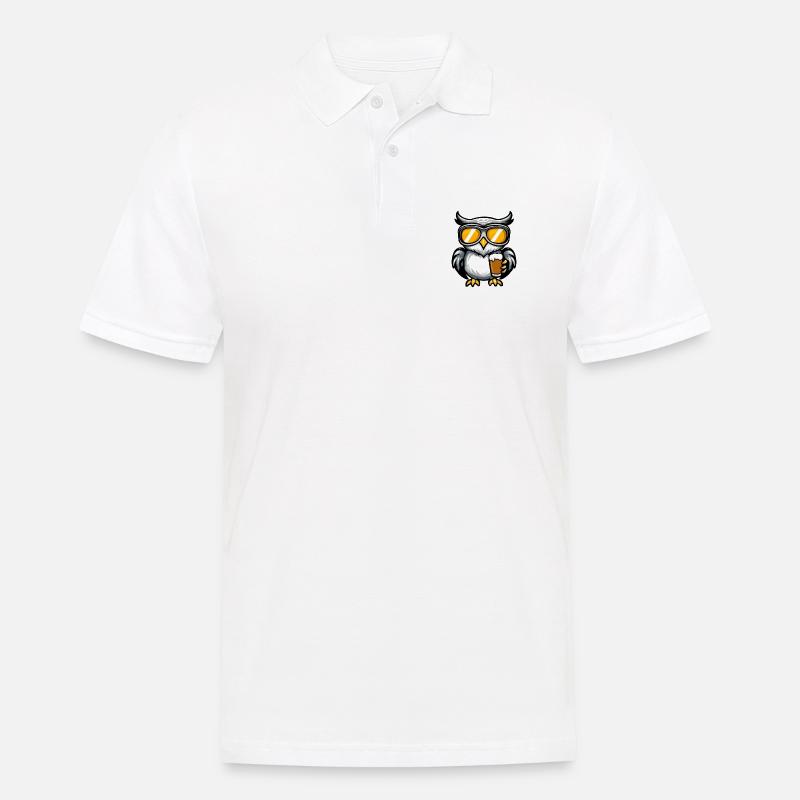 Eule Ski Bier - Männer Poloshirt - Weiß