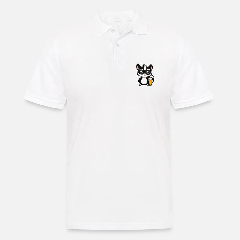 Stinktier Ski Bier - Männer Poloshirt - Weiß