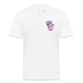 Souris Anniversaire Bébé - Polo Homme - blanc - Devant - Kai (181cm)