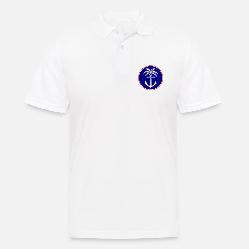 Palme Anker Symbol - Männer Poloshirt - Weiß