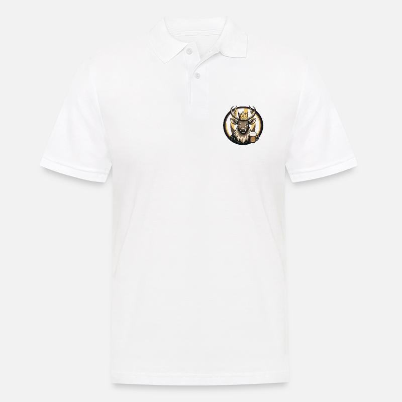 Hirsch Bier Comic - Männer Poloshirt - Weiß