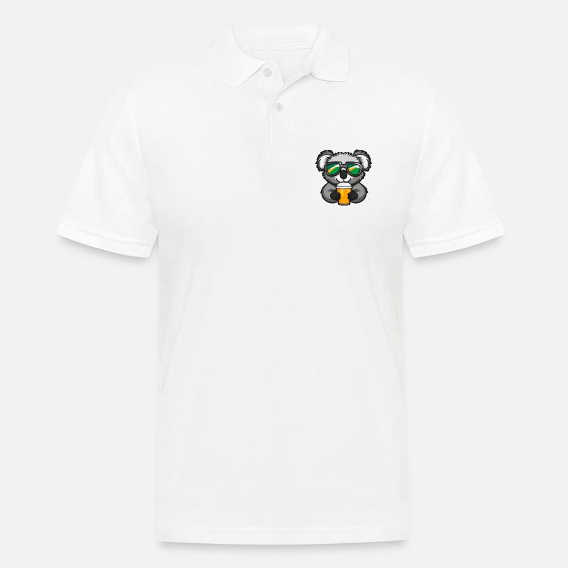 Koala Ski Bier - Männer Poloshirt - Weiß