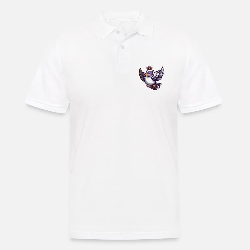 Taube Vogel Comic Krone - Männer Poloshirt - Weiß