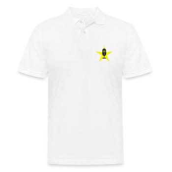 Mikrofon Symbol Podcast - Männer Poloshirt - Weiß - Vorne - Kai (181cm)