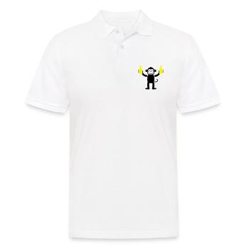 Affe Mit Bier Lustig Party - Männer Poloshirt - Weiß - Vorne - Kai (181cm)
