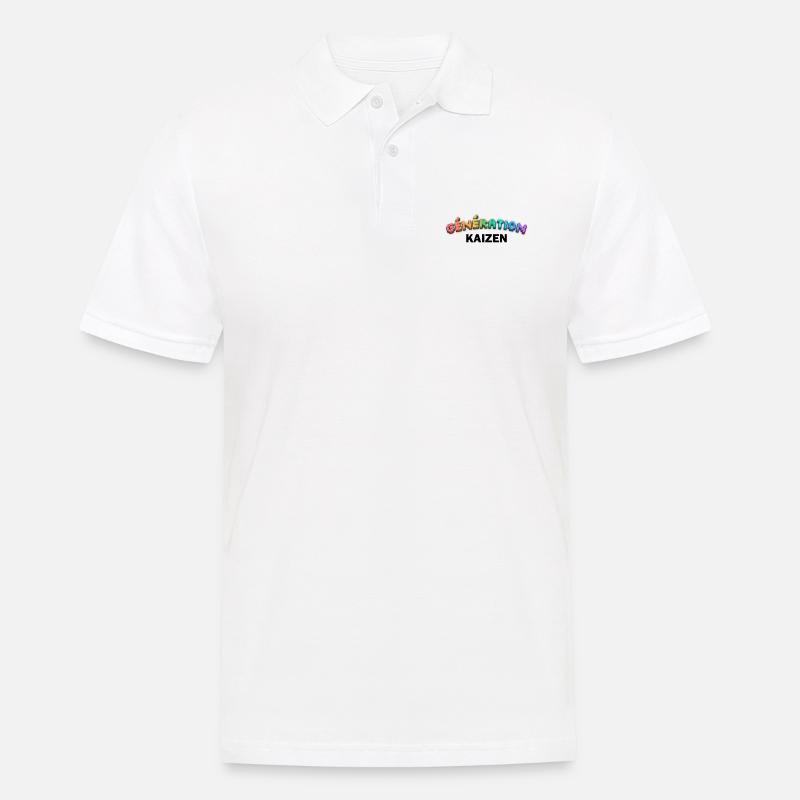 GENERATION KAIZEN SCHWARZ - Männer Poloshirt - Weiß