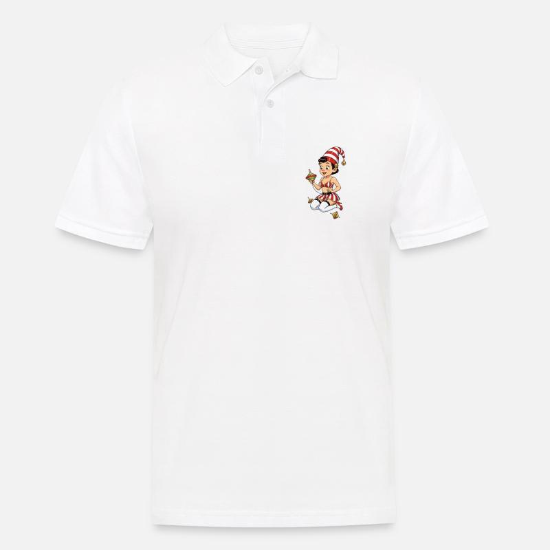 Leprechaun-Mädchen mit Kreisel - Männer Poloshirt - Weiß