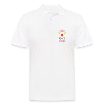 les génies naissent en Octobre - Anniversaire - Polo Homme - blanc - Devant - Kai (181cm)