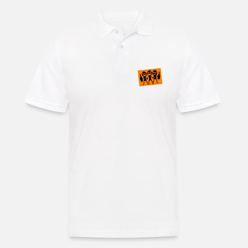 Strichmännchen Junggesellenabschied - Männer Poloshirt - Weiß