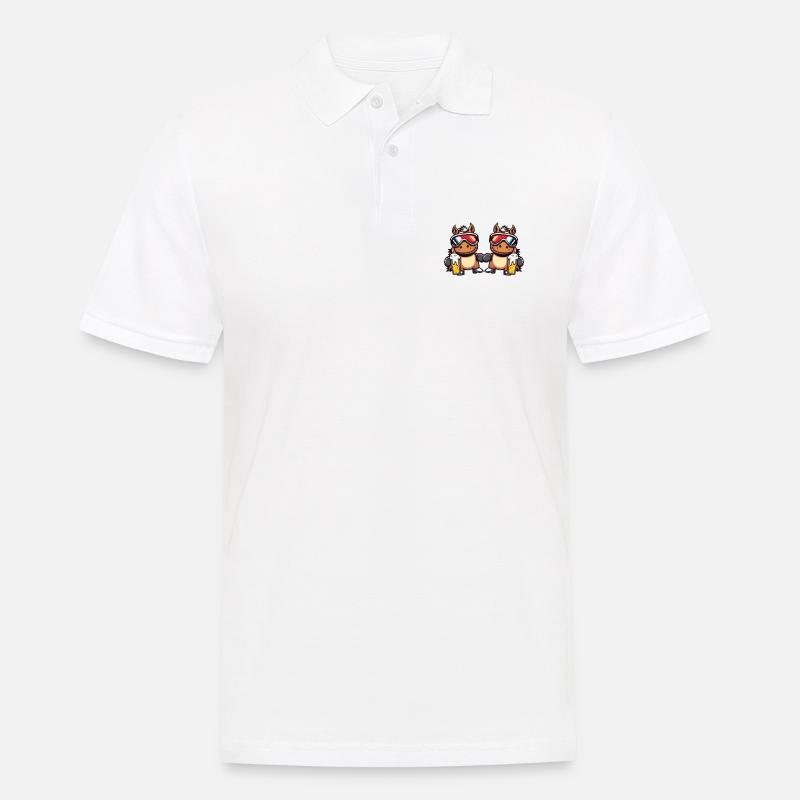 Pferd Ski Team Bier - Männer Poloshirt - Weiß