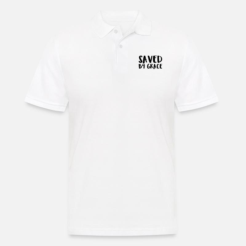 Saved By Grace - Männer Poloshirt - Weiß
